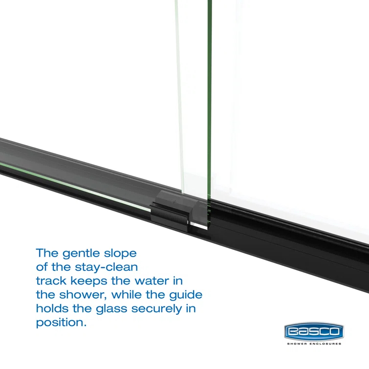 Arelo 56" - 60" W x 72" H Semi-Frameless Shower Door