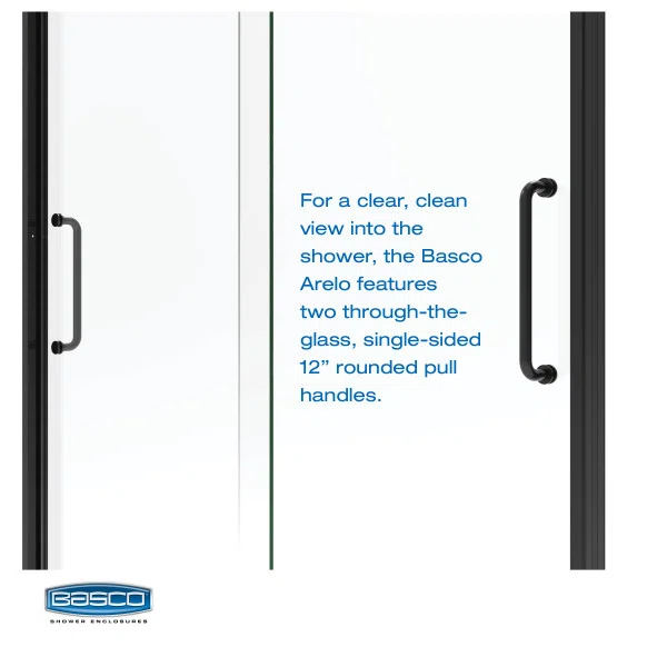 Arelo 56" - 60" W x 72" H Semi-Frameless Shower Door