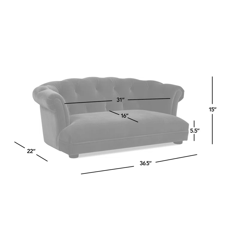 Jennifer Taylor Home 36.5" Chesterfield Medium Pet Sofa Bed