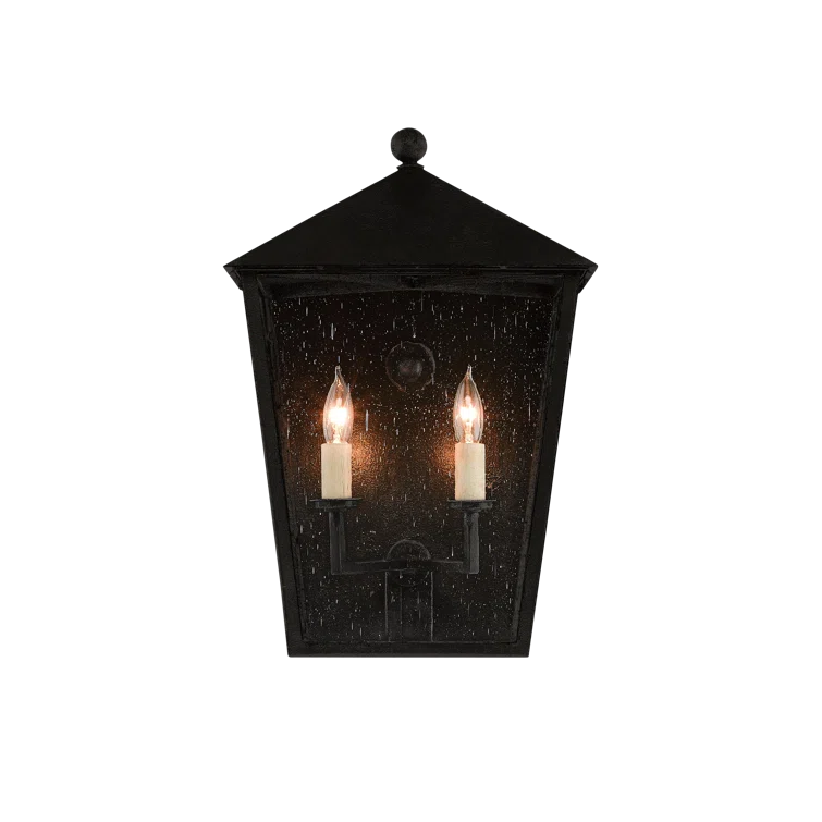 Midnight Black Iron 2-Light Outdoor Wall Lantern