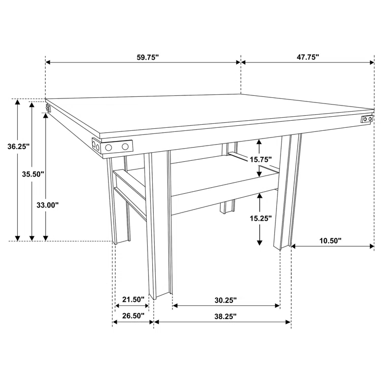 Patterson 60-Inch Counter Height Dining Table Mango Oak
