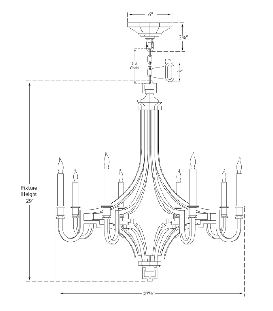 Regal Brass and Crystal 29" Plug-in Candle Chandelier