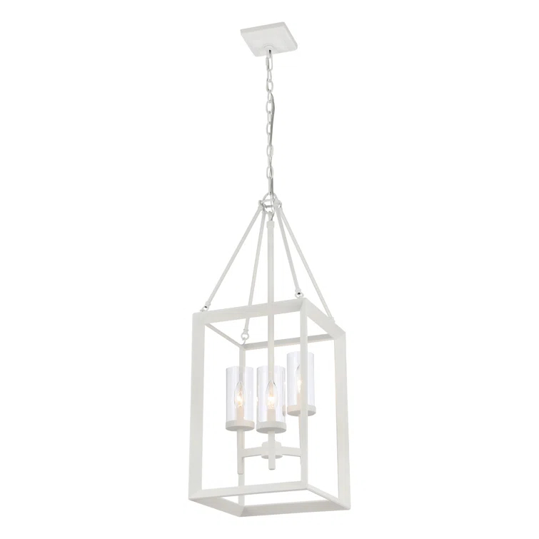 Smyth 3-Light Pendant in Natural White with Clear Glass