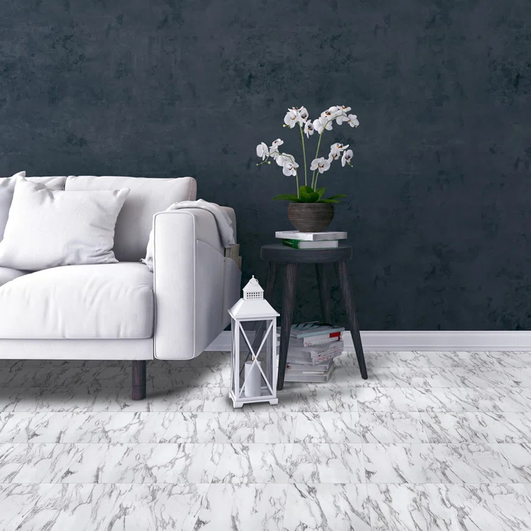 Woven Trends Tivoli Self Adhesive Vinyl Floor Tiles, 45 Pcs, 12" X 12"