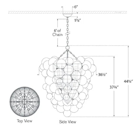 Elegant Talia Grande 12-Light Crystal Chandelier, Plaster White