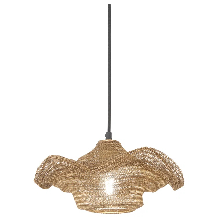 Small 1 Light Pendant In Gilded Brass Finish