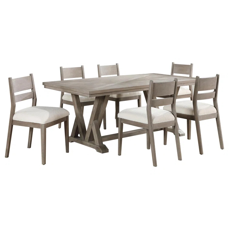 Cornelia Rectangular Dining Table Set Coastal Grey
