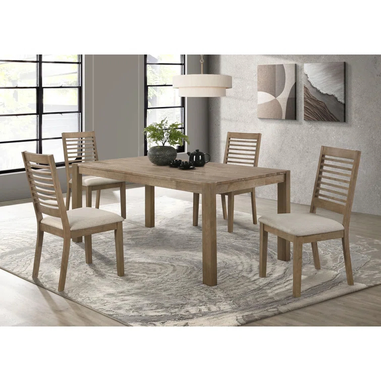 Scottsdale 5-Piece Rectangular Dining Set Brown Washed