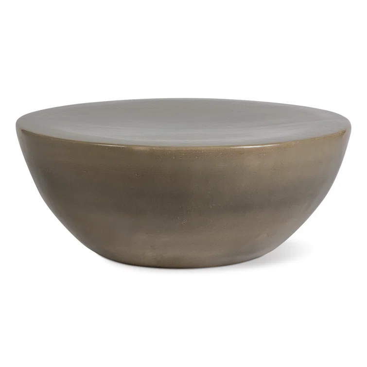 Taupe Handcrafted Ceramic Outdoor Coffee Table
