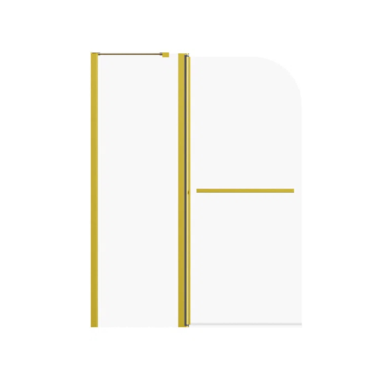 43 In. W * 58 In. H Frameless Folding Shower Doors For Bathtub, 1/4" (6Mm) Thick SGCC Tempered Glass Door, Bathroom Pivot Tub Glass Door
