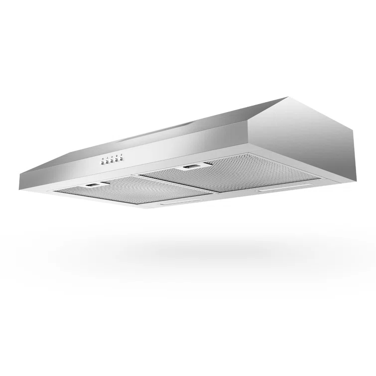 Streamline 30 In. T-3007-1-DL Savona Ductless Undermount 80 CFM Range Hood In Brushed Stainless Steel With Mesh Filters, Push Button Control, LED Light