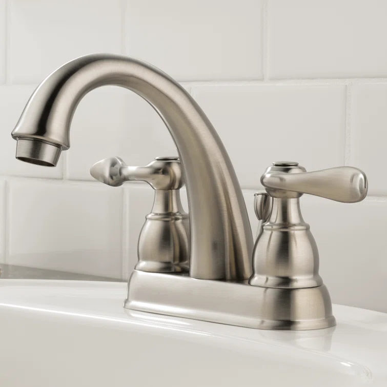 Windemere Centerset Bathroom Faucet with Drain Assembly, 2-handle Bathroom Sink Faucet