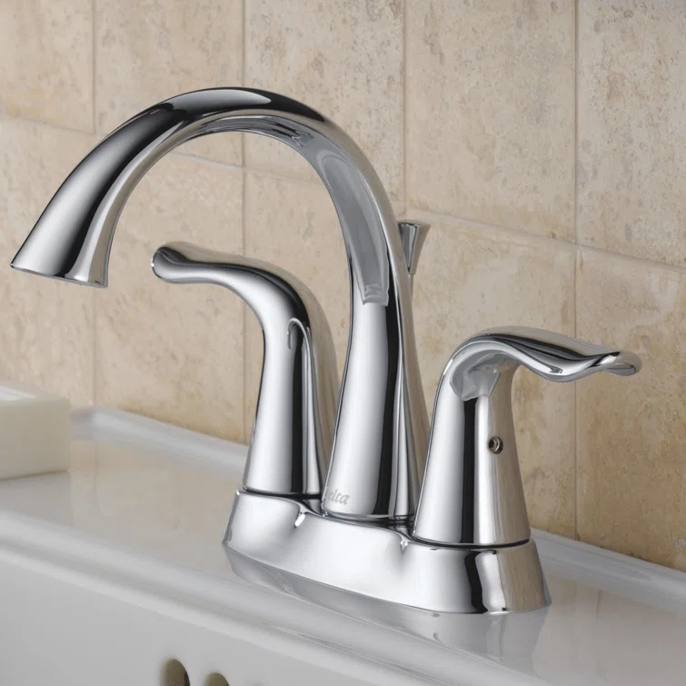 Lahara Centerset Bathroom Faucet with Drain Assembly, 2-handle Bathroom Sink Faucet
