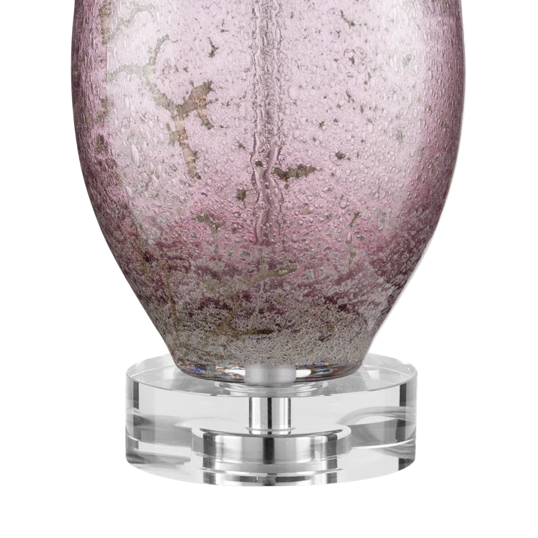 Optimist Purple and Clear Glass Table Lamp with Antique Nickel Finish