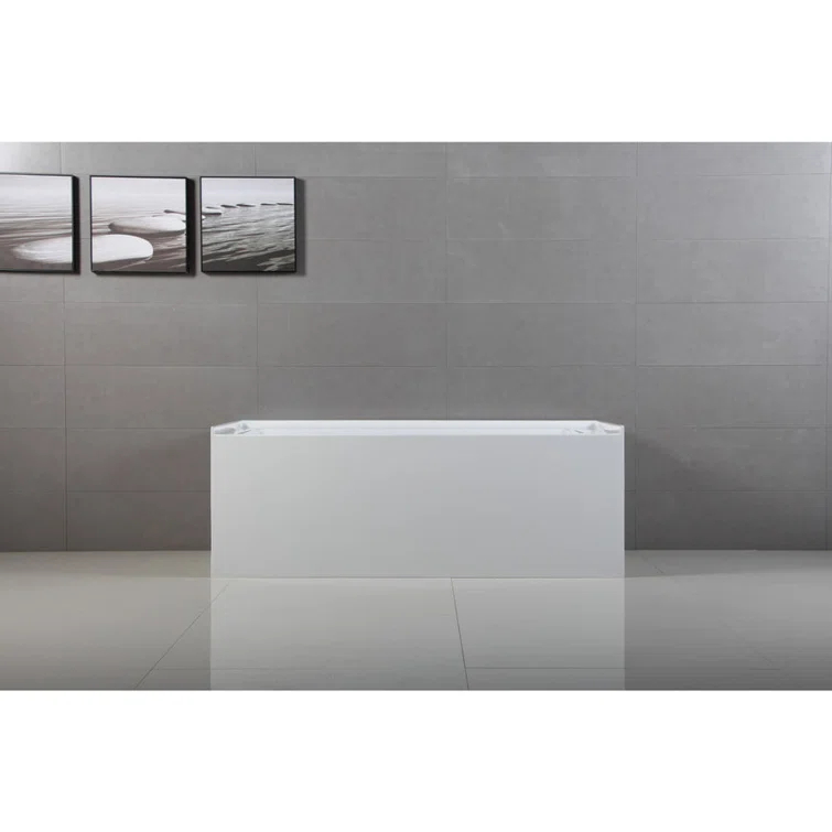 Kingston Brass Aqua Eden 60-Inch Acrylic Rectangular 3-Wall Alcove Tub