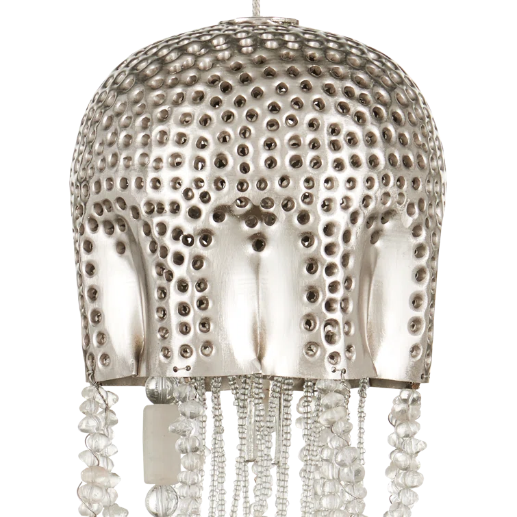 Medusa 36-Light Nickel Glass LED Pendant Chandelier