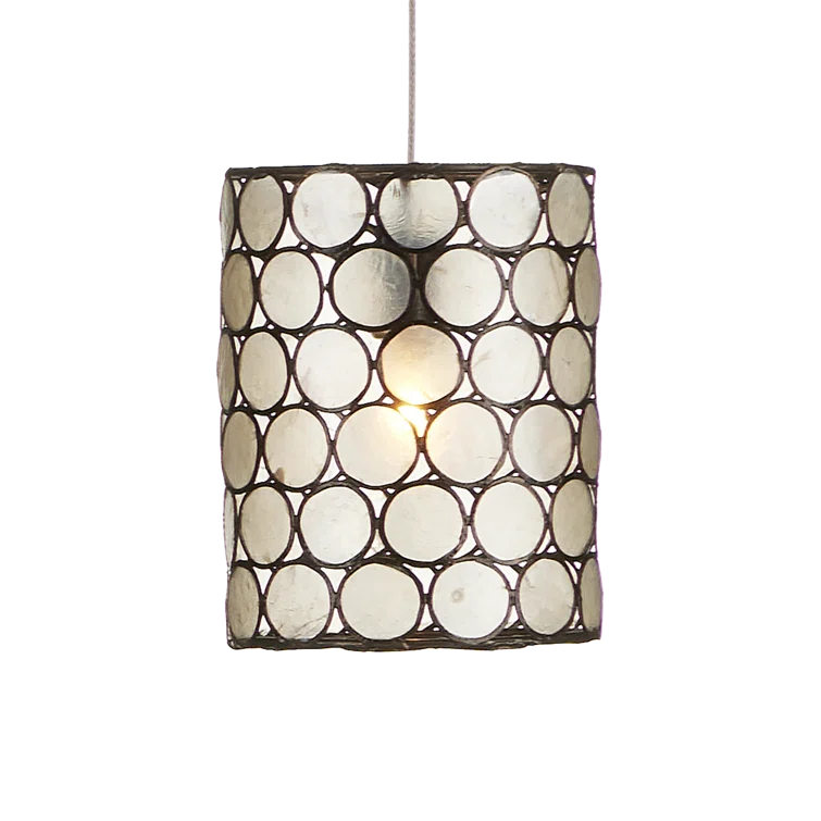 Cupertino Silver 15-Light LED Pendant with Capiz Shell Shades