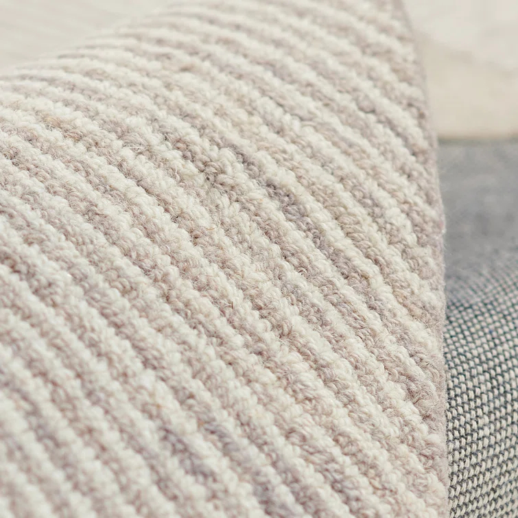 Wheaton Chevron Handmade Tufted Wool Taupe Area Rug