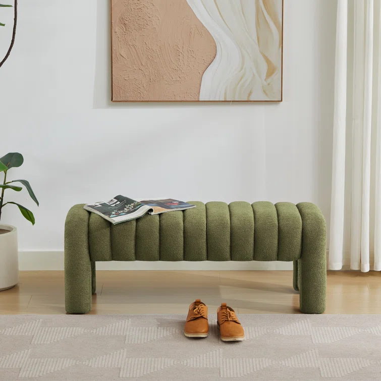 Oyan 43"or 63"W Channel Tufted Upholstered Bedroom Bench