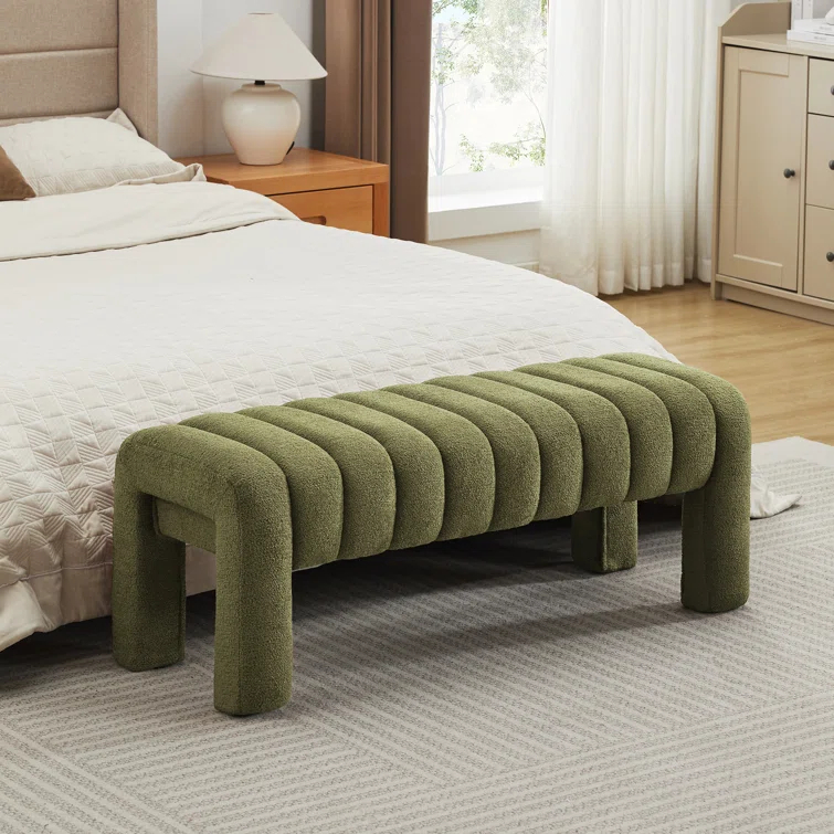 Oyan 43"or 63"W Channel Tufted Upholstered Bedroom Bench