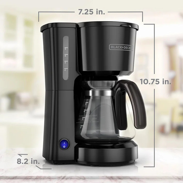 BLACK+DECKER CM0700BZ 4-in-1 5-Cup Coffee Station Coffeemaker, Black