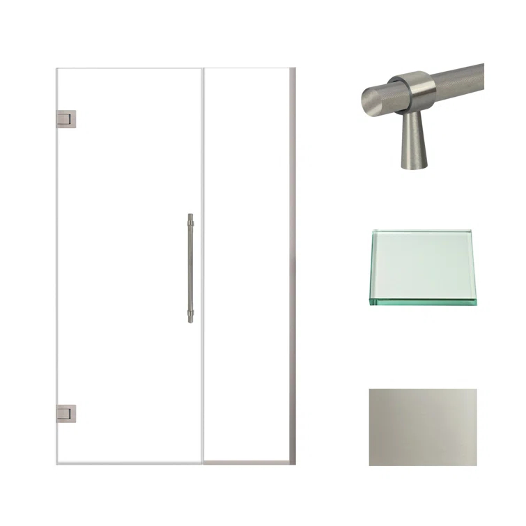 Transolid Elizabeth 46-in W x 76-in H Hinged Shower Door with Clear Glass