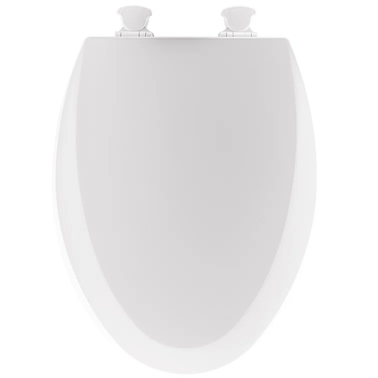 18440EC Open Front Toilet Seat, Never Loosens, Easily Remove for Cleaning, ELONGATED, Wood, White