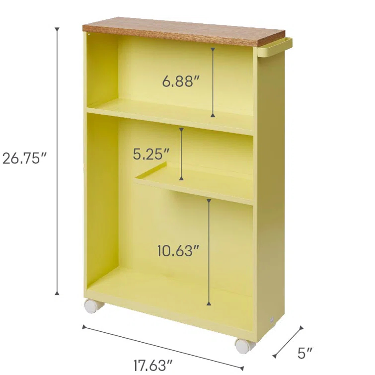 Tower Yamazaki Home Rolling Slim Bathroom Utility Cart, Storage Shelf Narrow Organizer Rack