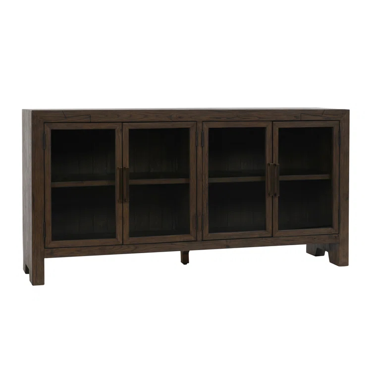 Troy 72" Reclaimed Oak Wood Buffet Sideboard in Dark Brown