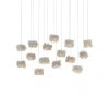 Effervescent Silver Glass 15-Light Pendant with Clear Beads