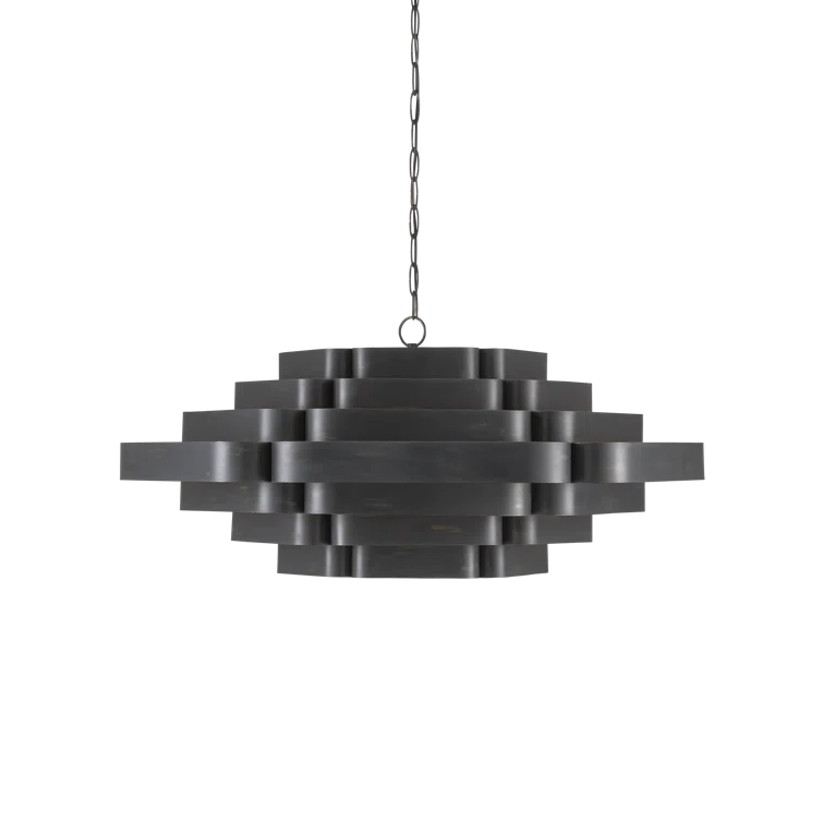 Bailey 6-Light French Black and Gold Leaf Chandelier