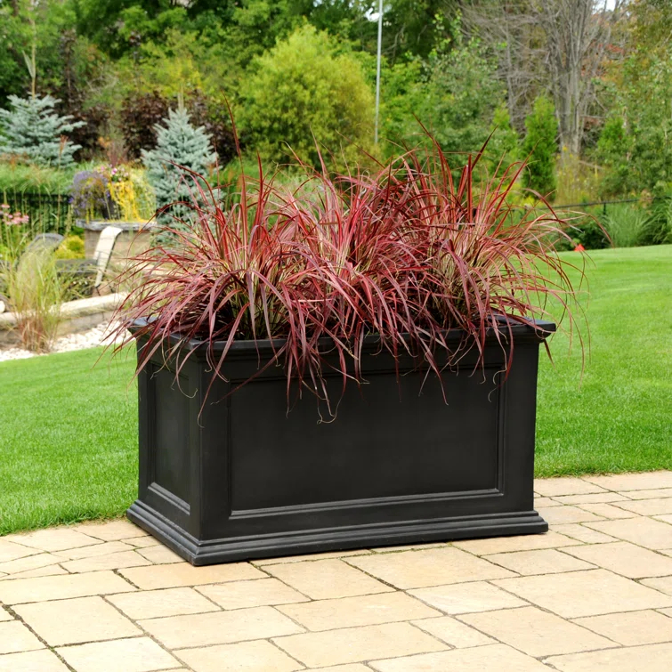 Winston Porter Anastasiya 20"x36" Resin Planter with Water Reservoir
