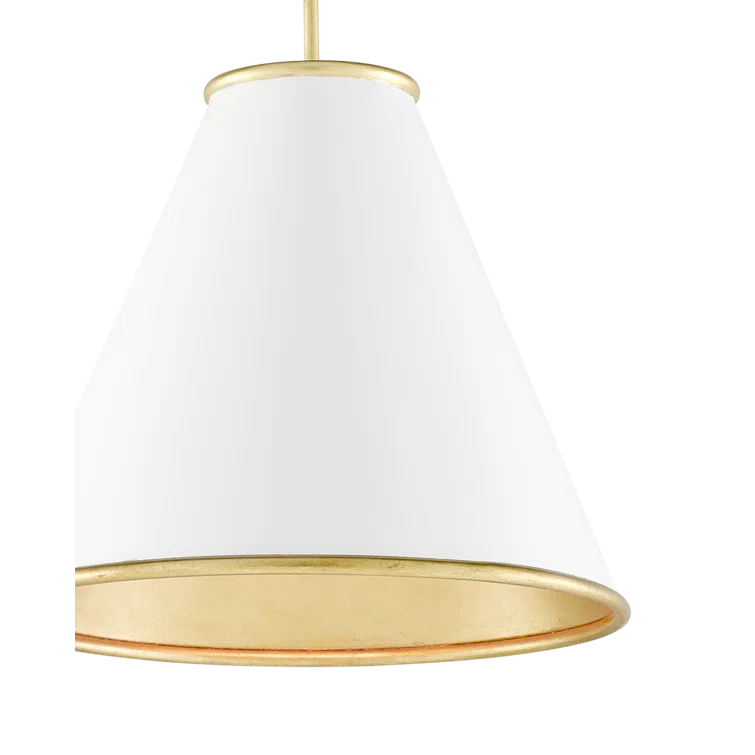 Adkins Pendant - Brass and White / 16"Dia