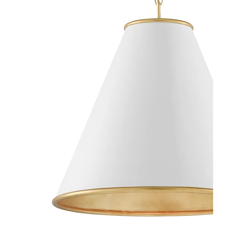 Adkins Pendant - Brass and White / 22"Dia
