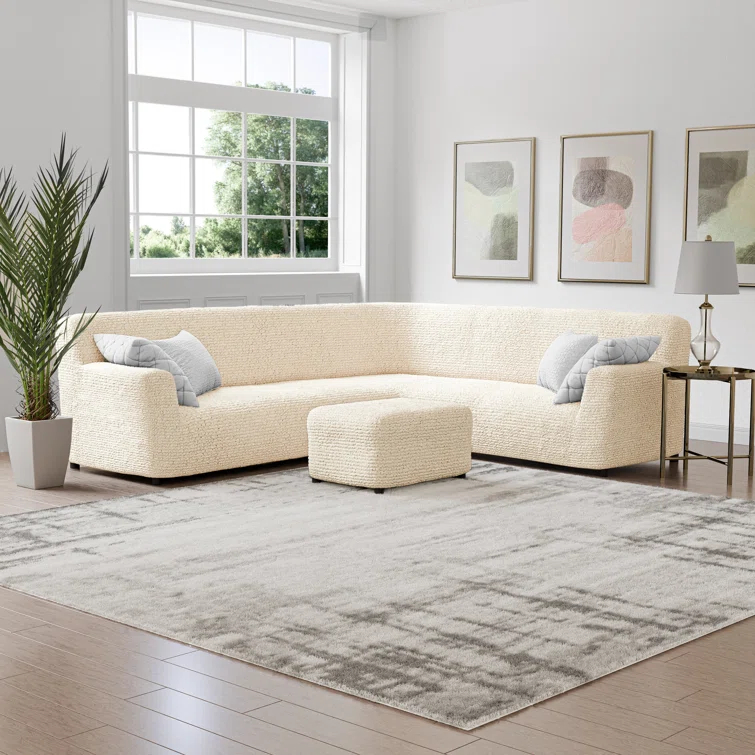 Stretchy Slipcover for Corner Sofa - Easy to Clean & Durable - Microfibra Collection
