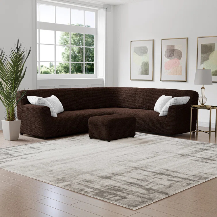 Stretchy Slipcover for Corner Sofa - Easy to Clean & Durable - Microfibra Collection
