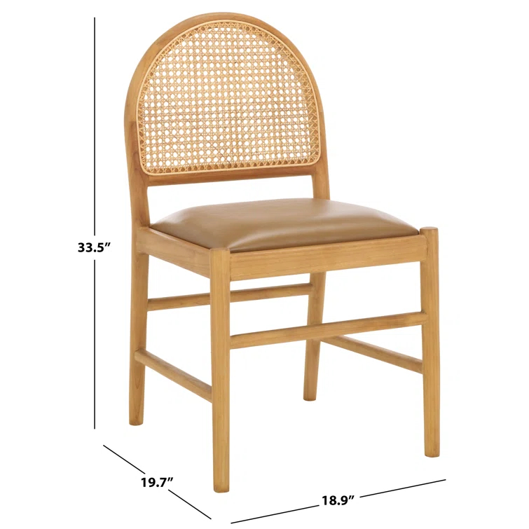 Safavieh Couture Laylie Leather Upholstered Dining Chair | Perigold