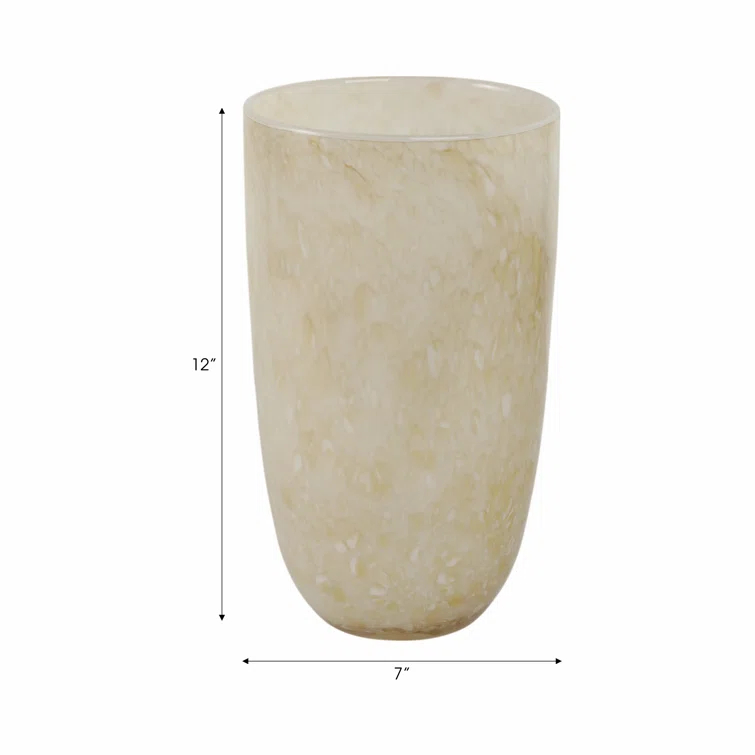 Ivory Handcrafted Round Glass Table Vase