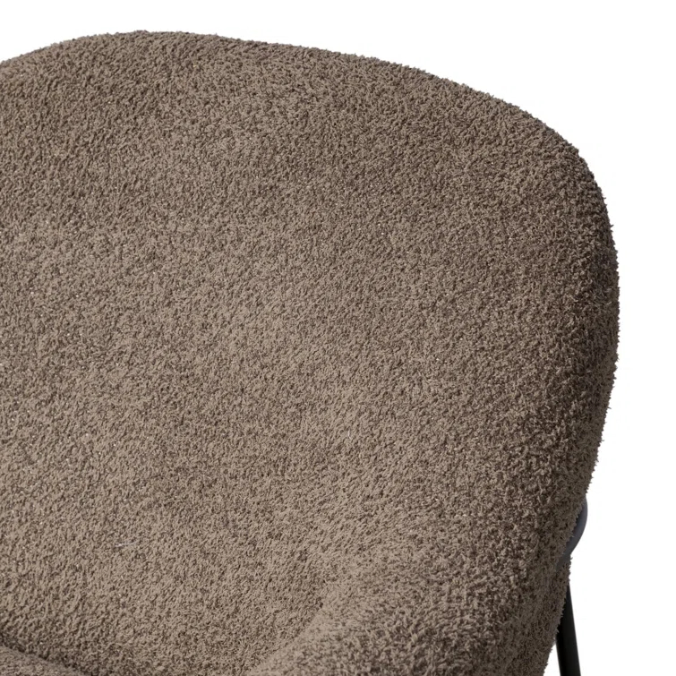 Sheldon Java Polyester Blend Accent Chair with Matte Ebony Metal Frame
