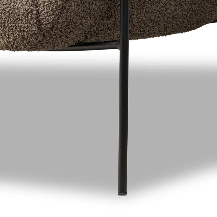Sheldon Java Polyester Blend Accent Chair with Matte Ebony Metal Frame