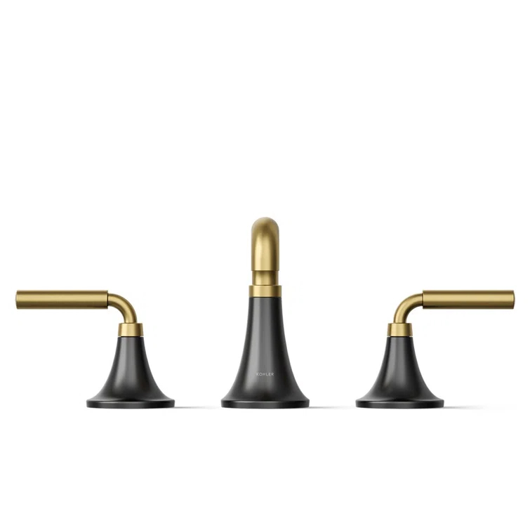 Tone Widespread Bathroom Sink Faucet, Three-Hole Bathroom Faucet with Clicker Drain, 1.2 GPM