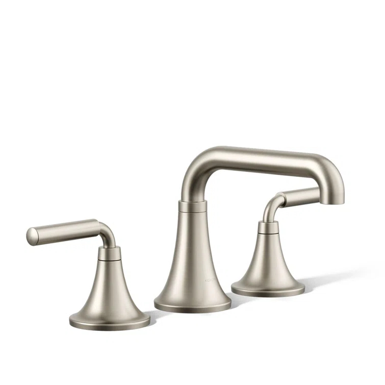 Tone Widespread Bathroom Sink Faucet, Three-Hole Bathroom Faucet with Clicker Drain, 1.2 GPM