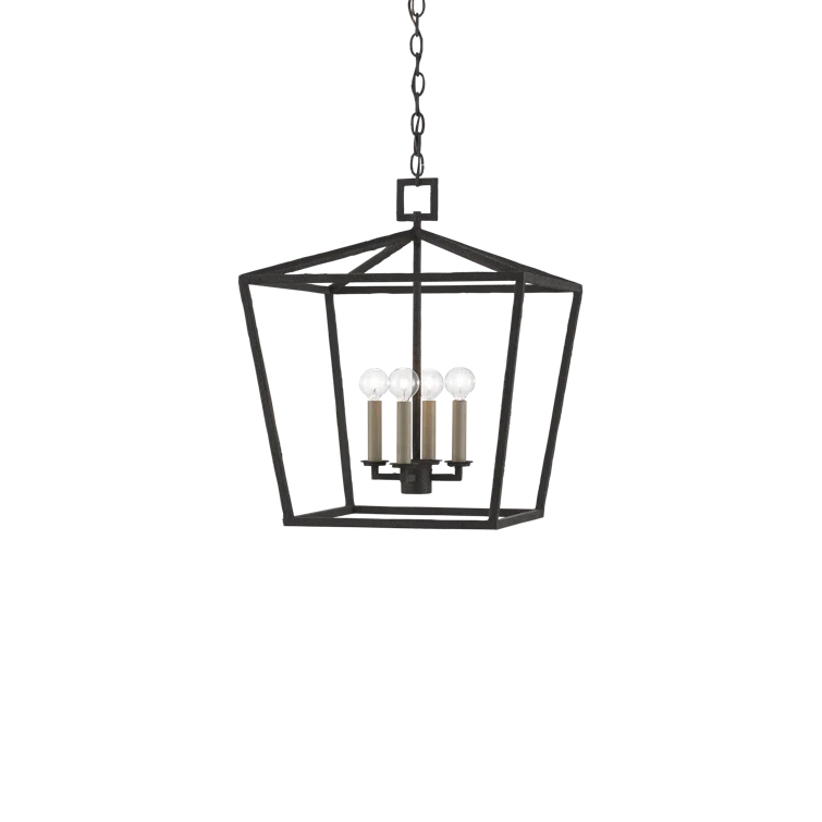 Mole Black Adjustable Height 4-Light Cage Pendant