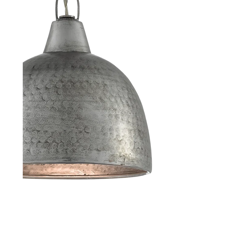 Blackened Steel 1-Light Bowl Pendant with Chain