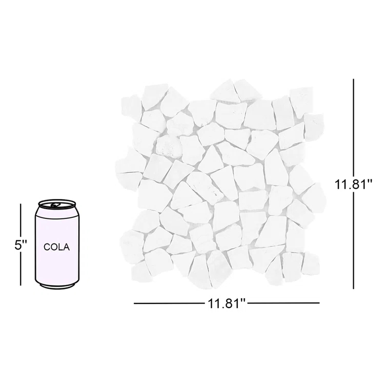 Picturesque Tumbled 11.81 in. x 11.81 in. Gray Floor and Wall Mosaic (0.97 sq. ft. / Sheet)