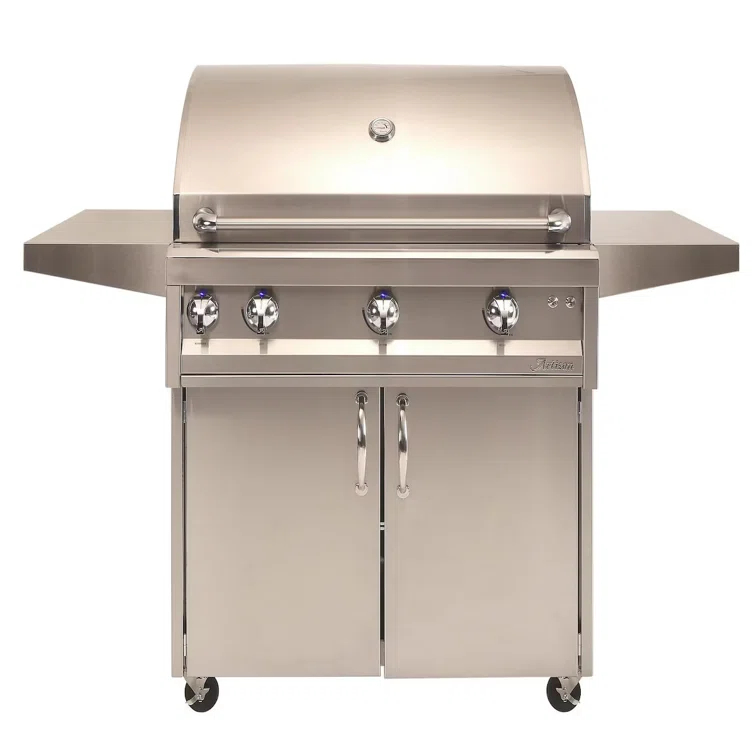 Artisan 32 Inch Freestanding Natural Gas Grill With Rotisserie