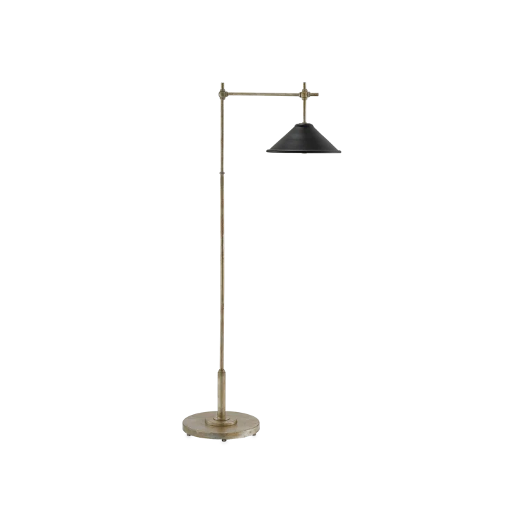Dao Silver Granello & Satin Black Edison Floor Lamp