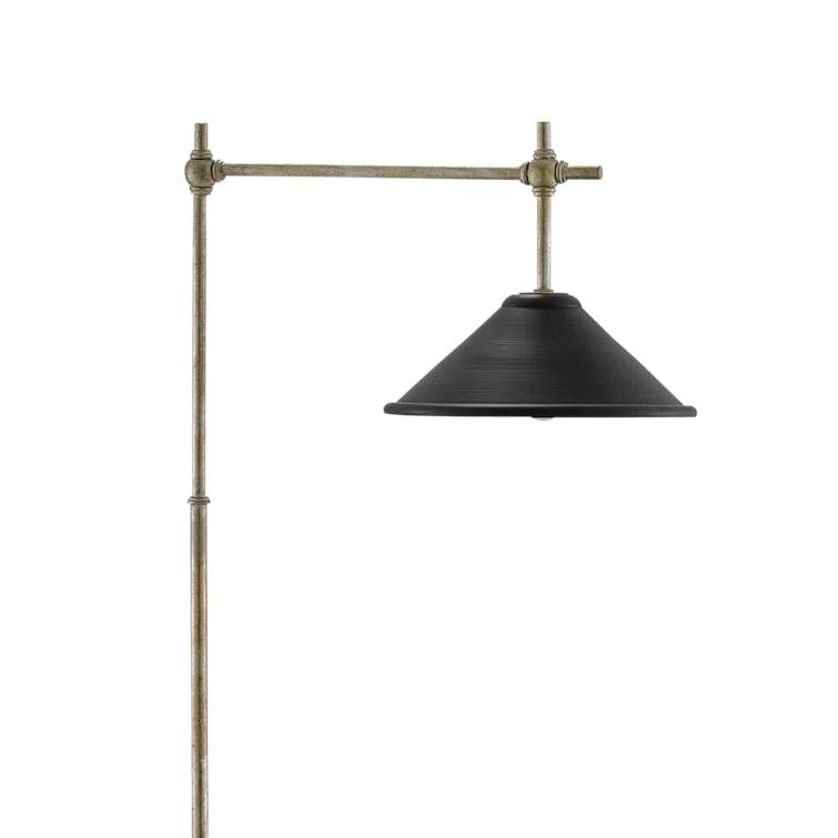 Dao Silver Granello & Satin Black Edison Floor Lamp