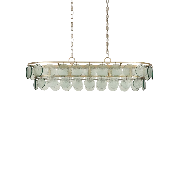 Silver Leaf 5-Light Chandelier with Recycled Glass Discs