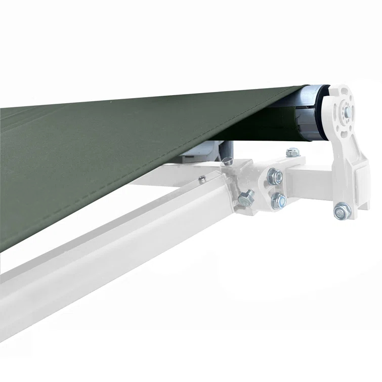 Motorized Retractable White Frame Patio Awning